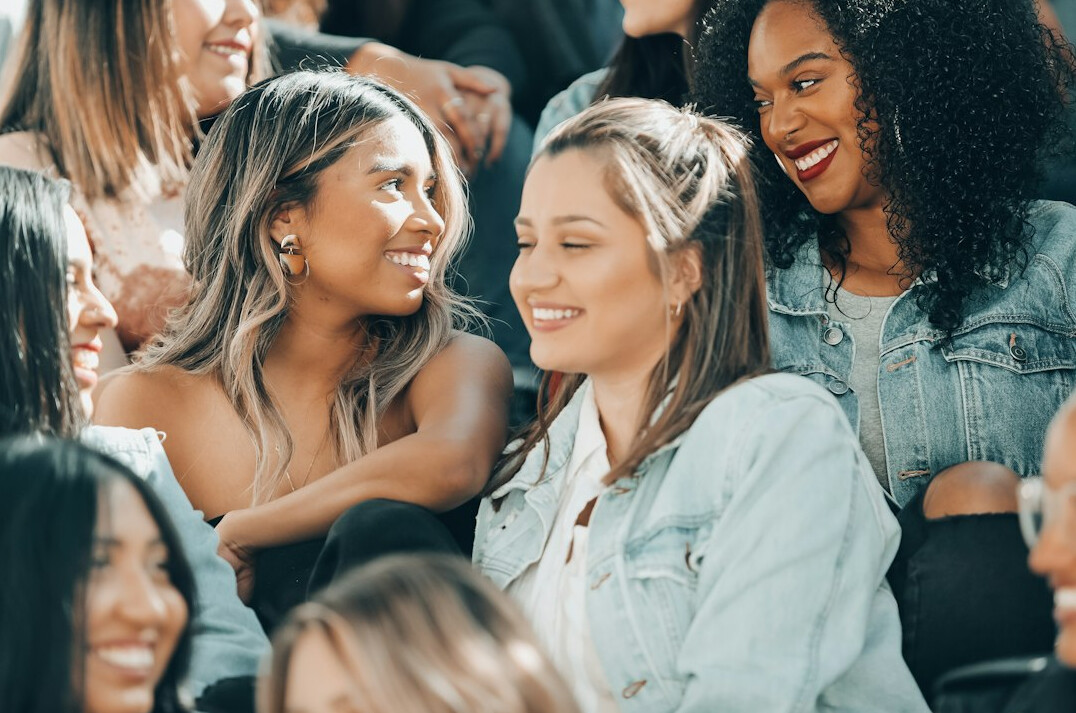 diverse group smiling together