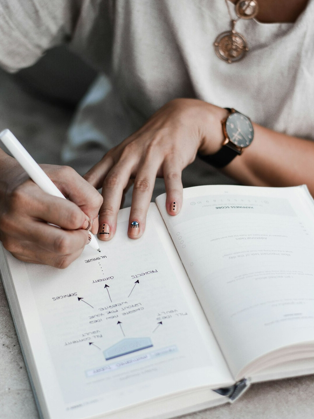 woman writing in journal